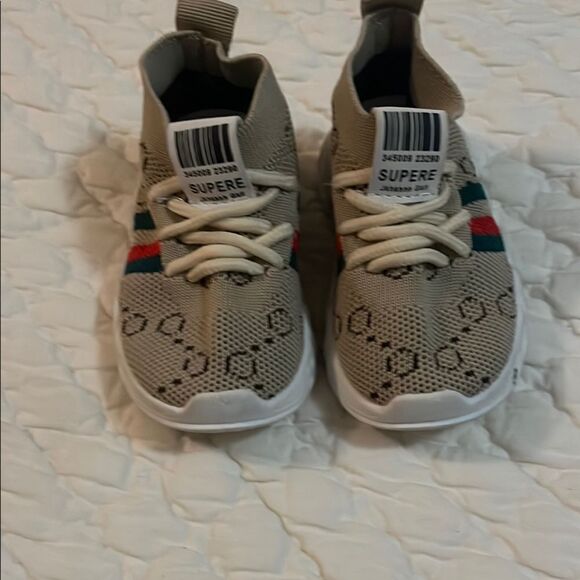 SUPRE Kids Shoes - Tan and Green - Picture 1 of 5